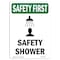 Signmission OSHA, 24" Height, Rigid Plastic, 24" x 18", Portrait, Shower With Symbol, Made in USA OS-SF-P-1824-V-11356 - alternate 1